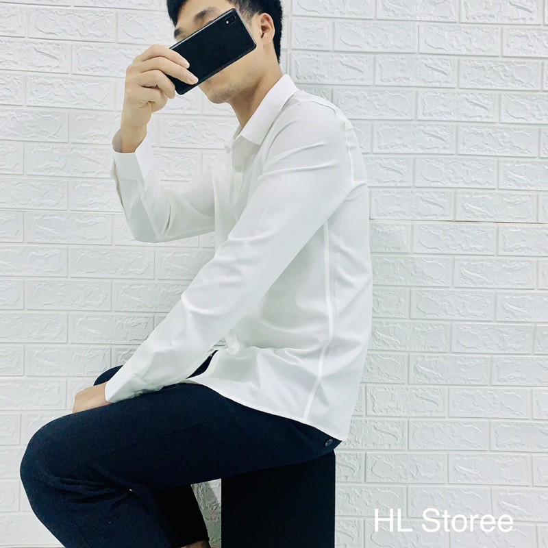 Áo sơ mi nam trơn vải lụa chống nhăn, chống xù | BigBuy360 - bigbuy360.vn
