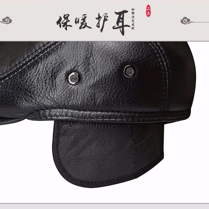 Nón Beret Da Giữ Ấm Tai 2lCR Cho Đàn Ông Trung Niên