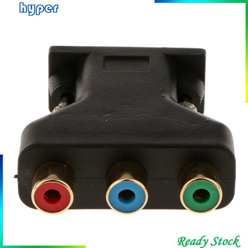 3-RCA RGB Video Female To HD15 Pin VGA Video Adapter