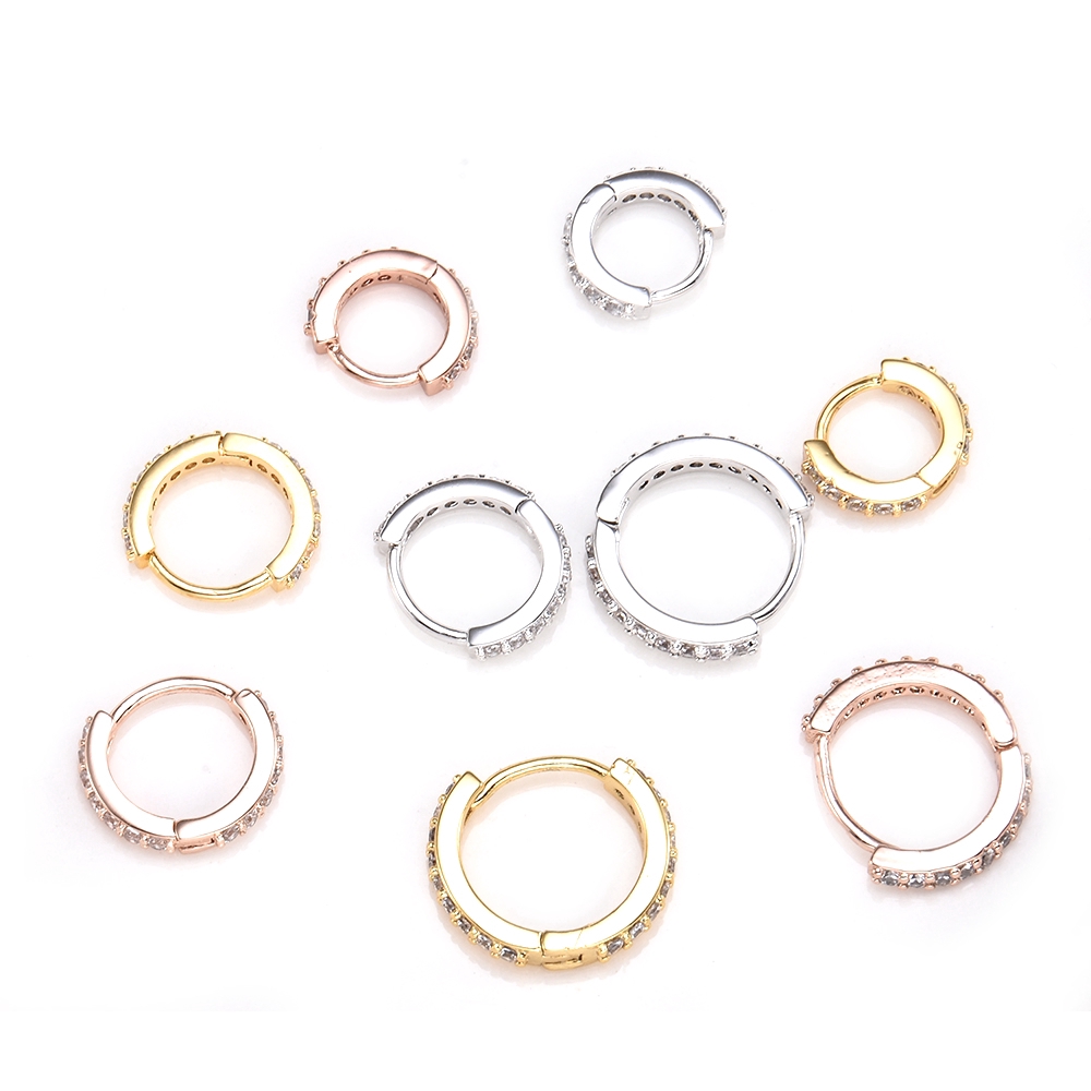 Khuyên tai vàng hồng/vàng/bạc 6-10mm móc tai cá tính thời trang