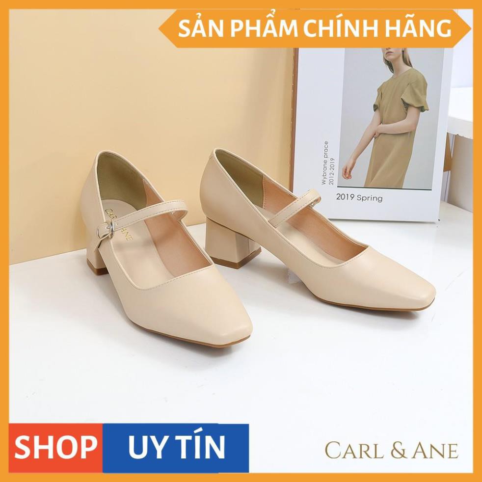 Carl & Ane - [Form lớn lùi 1 size] Giày cao gót thời trang nữ mũi vuông phối dây cao 5cm màu bò _ CP003 | BigBuy360 - bigbuy360.vn