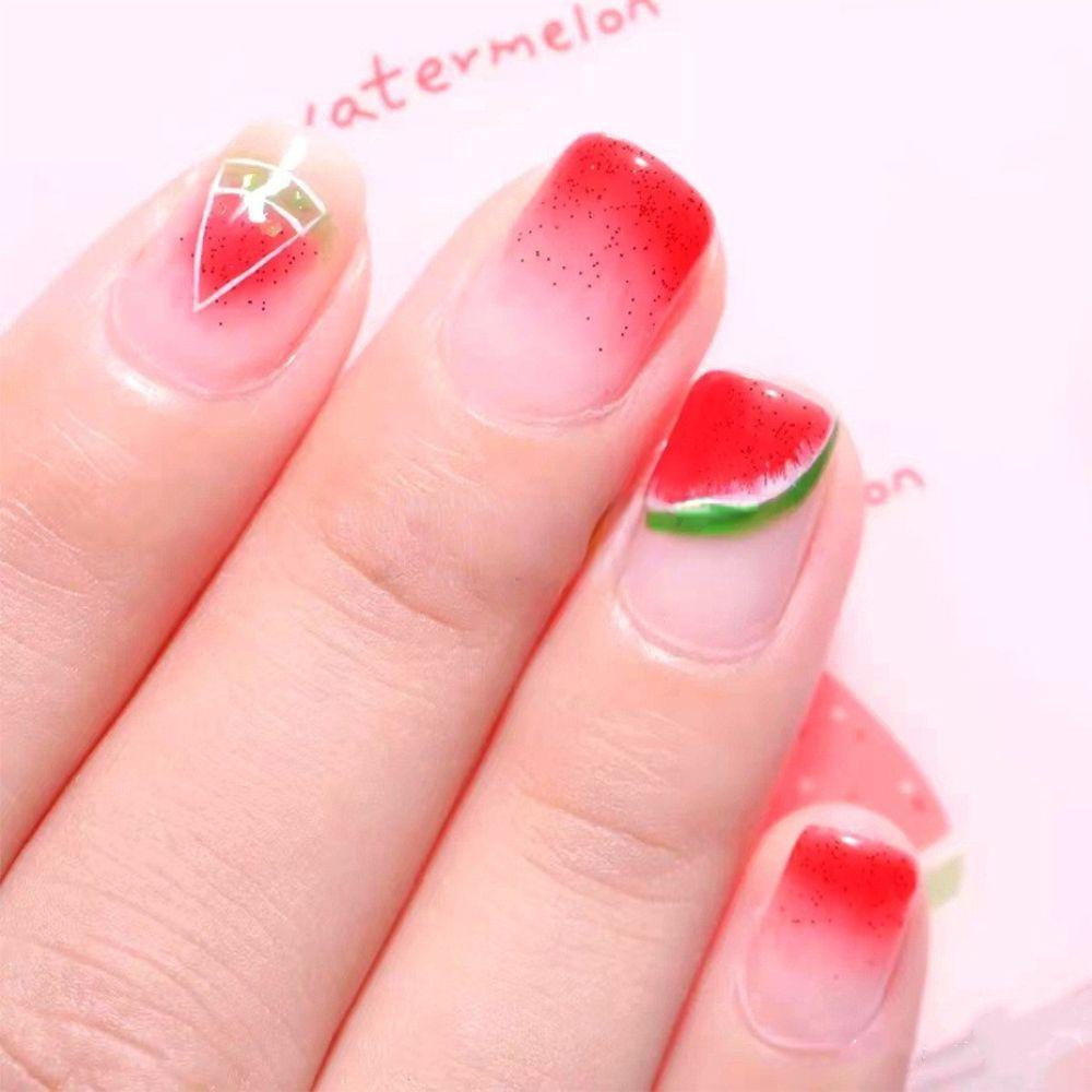 Miếng Dán Trang Trí Móng Tay Hình Lá Cây Mùa Hè Màu Laser DIY