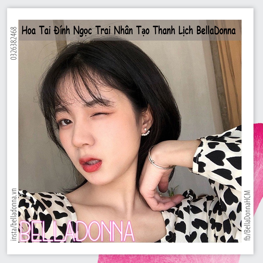 (HCM_Giao Nhanh) Hoa Tai Đính Ngọc Trai Nhân Tạo Thanh Lịch Cho Nữ BellaDonna 16