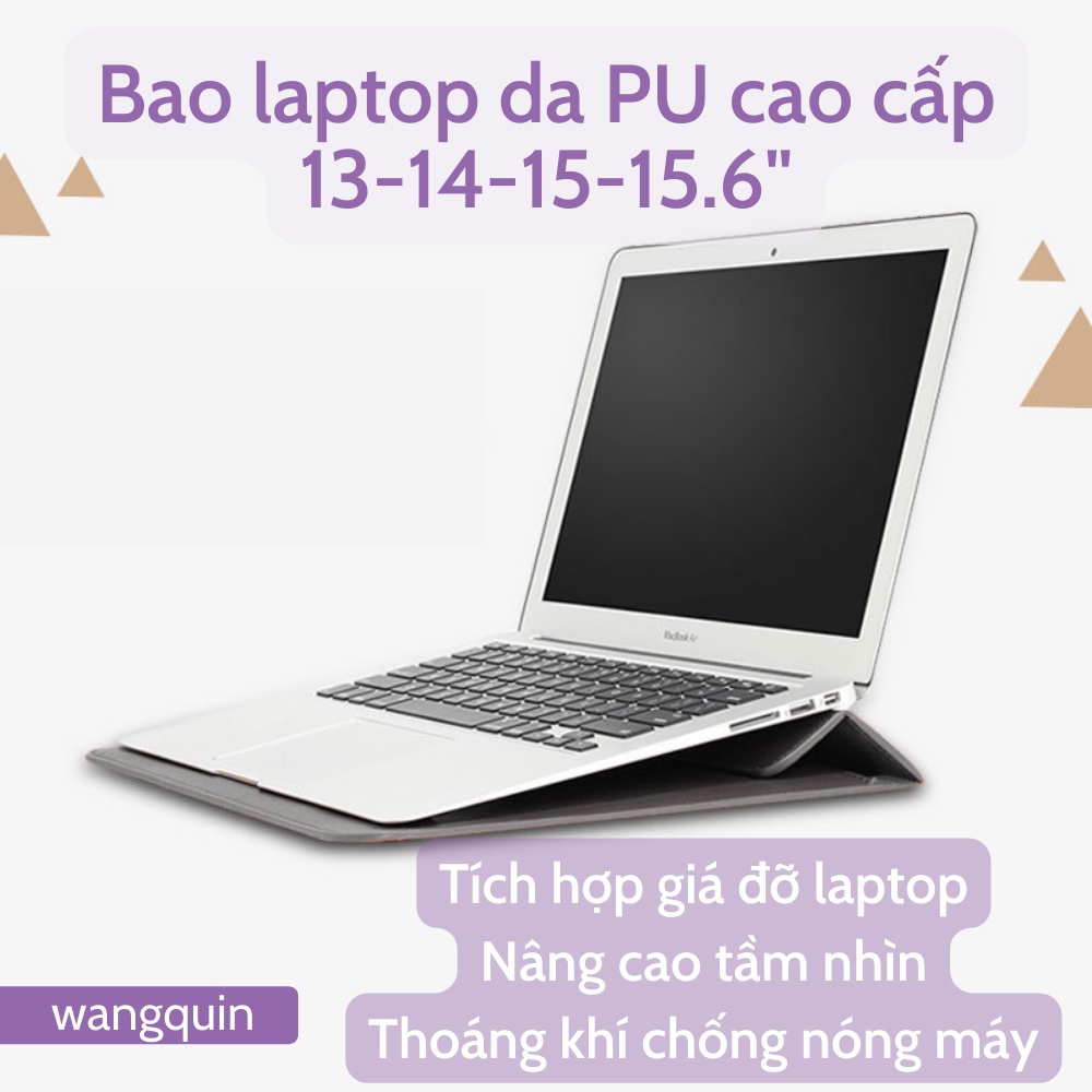 Túi đựng bảo vệ tích hợp giá đỡ Macbook Air Pro Asus Acer 11.6&quot; / 13.3&quot; / 14&quot; / 14.6&quot; Da PU cao cấp nhiều màu Bao Laptop