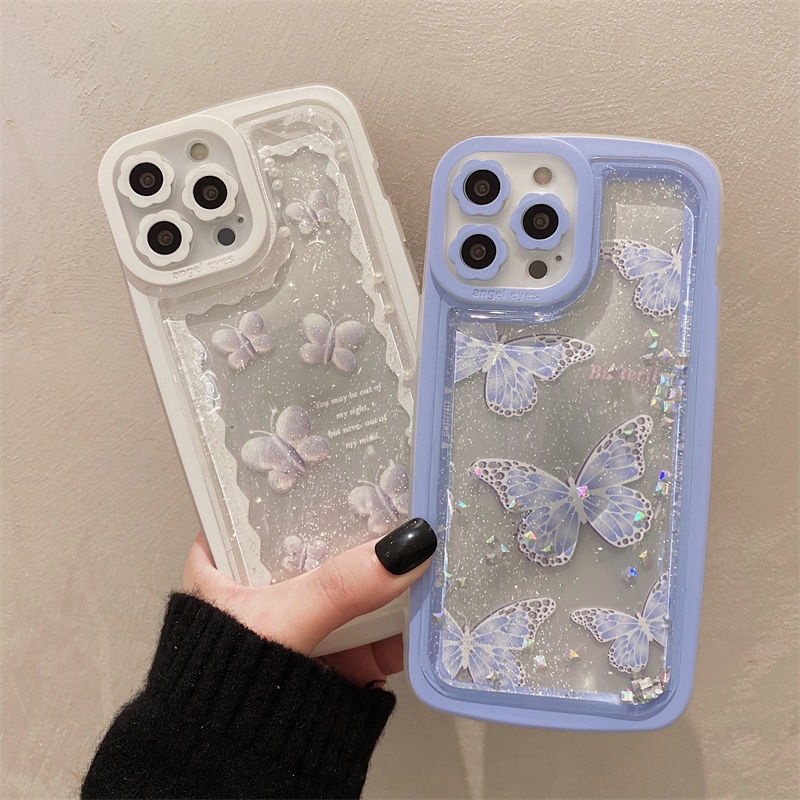 Ốp Điện Thoại Silicon Họa Tiết Bươm Bướm Cho iPhone 12 13 11 Pro Max X Xs Max Xr