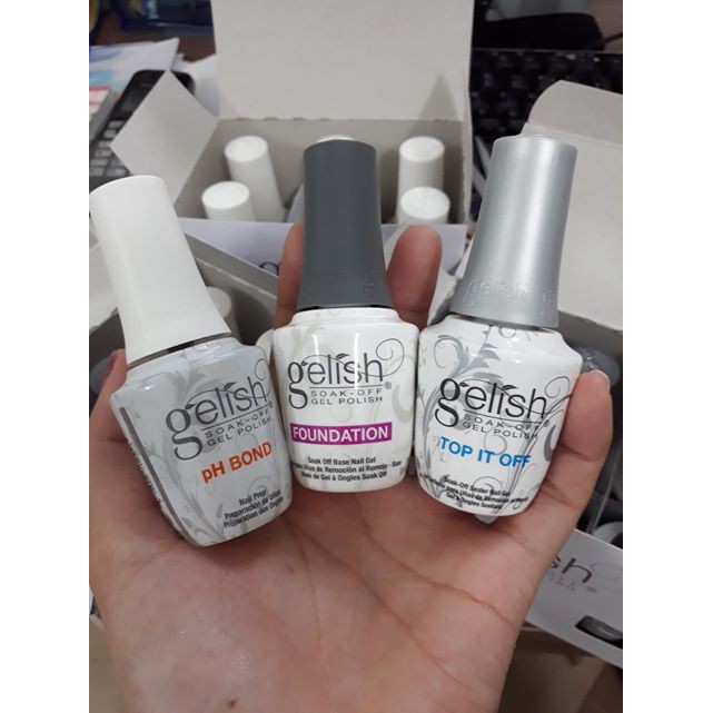 Combo hãng Gelish Khử dầu +Base + Top +Oil dưỡng cho Sơn Gel