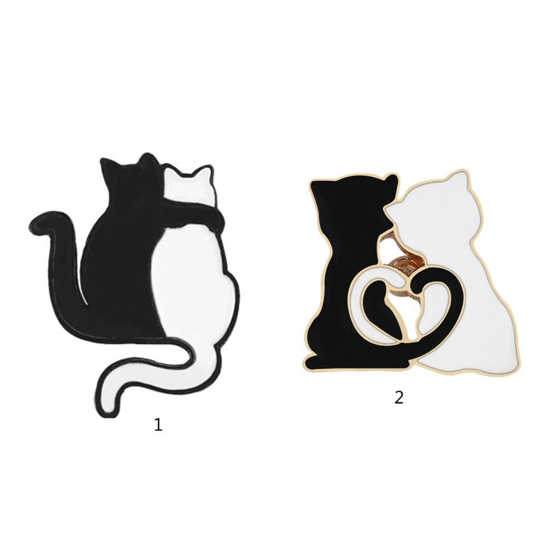 Ghim Cài Áo Bằng Hợp Kim Họa Tiết Trắng Đen Dễ Thương