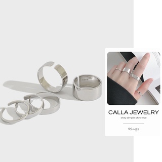 Minimalist Adjustable Ring | Nhẫn bạc trơn to bản phong cách tinh tế hiện đại Calla Jewelry l R001