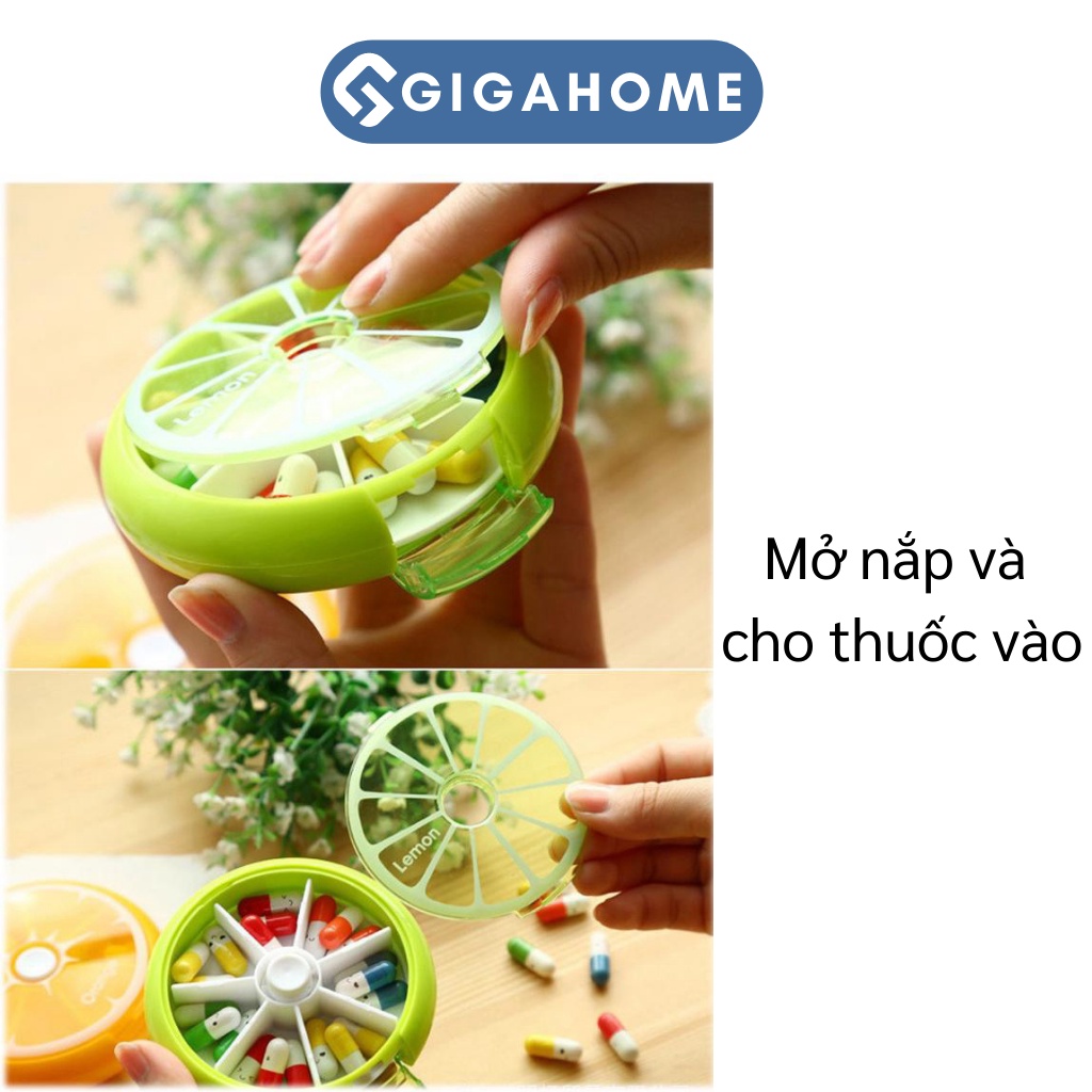 Hộp Đựng Thuốc Hình Tròn Chia 7 Ngày GIGAHOME Tiện Lợi, Dễ Dàng Mang Theo 4337