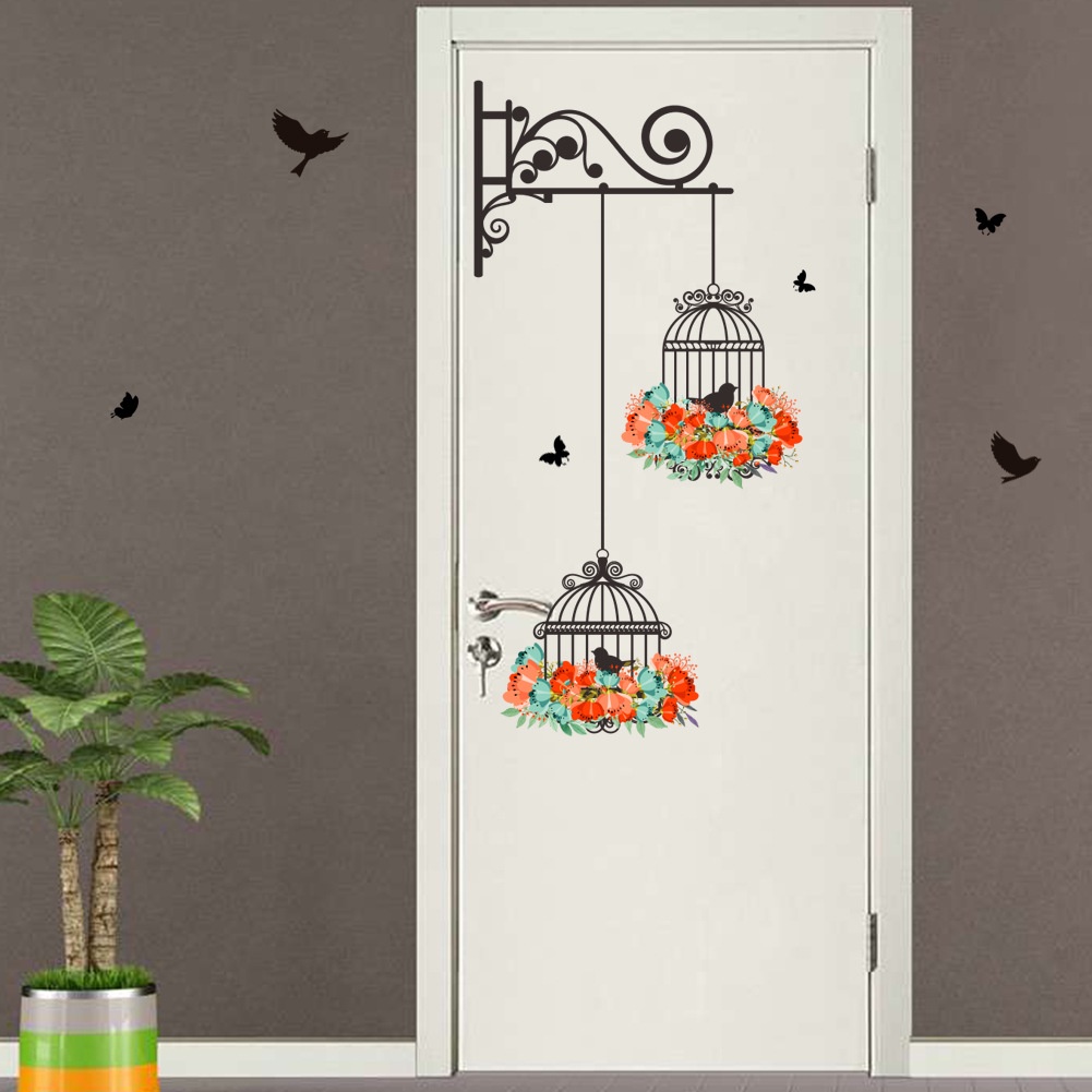 Dễ Thương Miếng Dán Tường Hình Lồng Chim Đáng Yêu