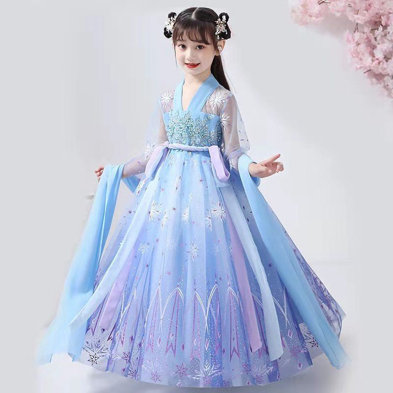 Bộ Hán phục phong cách Trung Hoa cổ điển thời trang thu đông dành cho bé gái