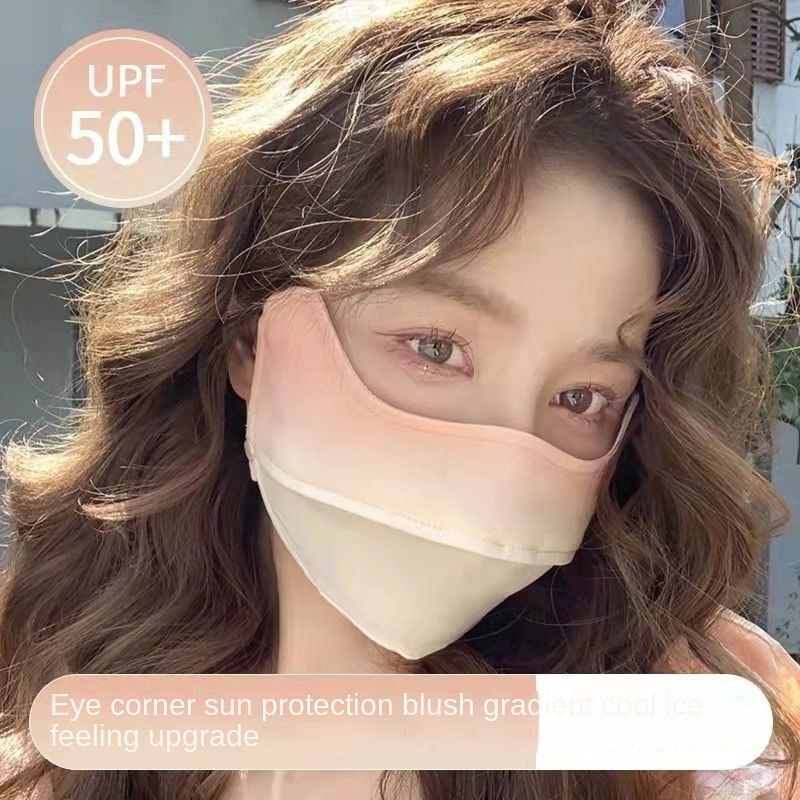 Khẩu Trang Chống Nắng UPF50 +  Màu Gradient bảo vệ mắt Khẩu Trang Chống Nắng Tia uv Ba Chiều Bằng Vải Lụa Mát Thoáng Khí Bảo Vệ Mắt Khi Đi Xe Đạp/Ngoài Trời Cho Nữ