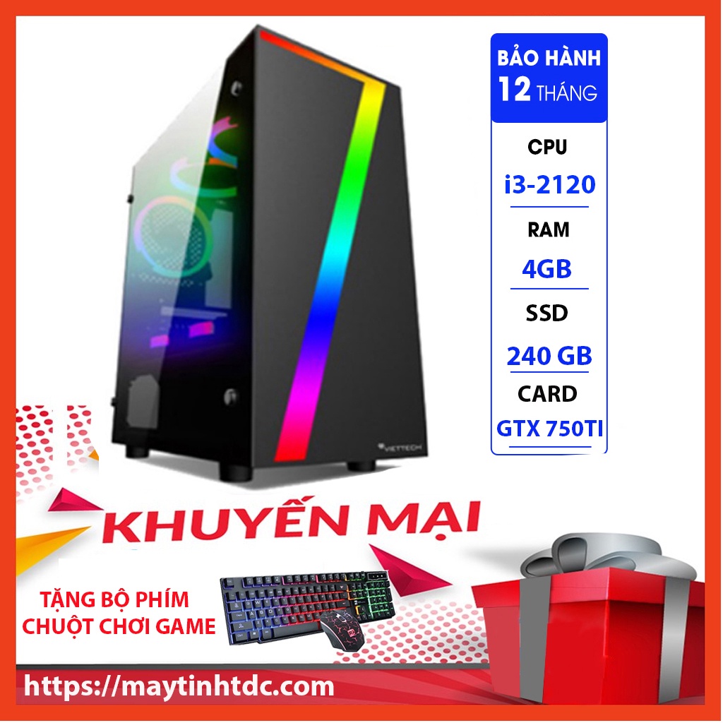 MAX PC GAMING X7 CPU Core i3-2120 Ram 4GB SSD 240GB GTX 750TI Chơi PUBG,LOL,CF,Fifa4,Đế chế Tặng Bộ Phím Chuột Game