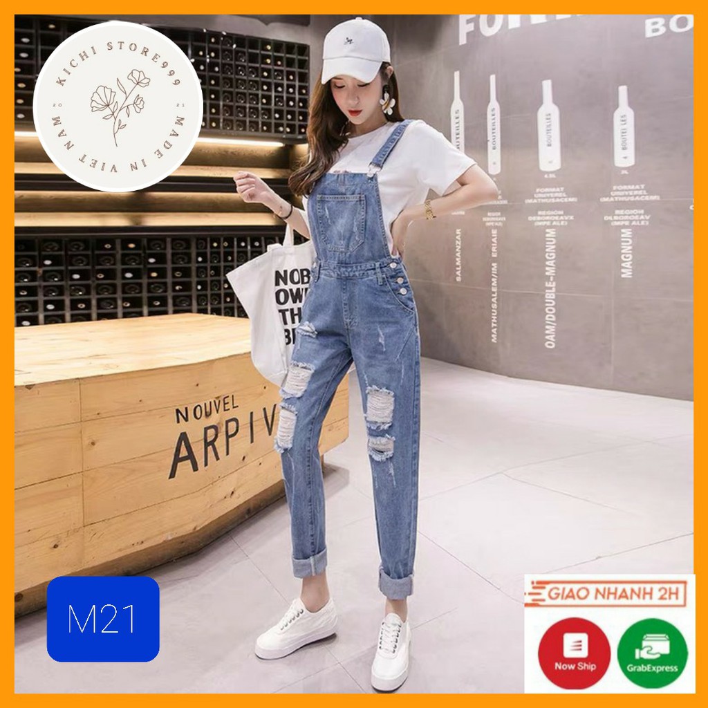 Quần yếm nữ mẫu vừa cập bến nhà Kichistore, quần yếm jean nữ thiết kế đẹp cao cấp M21