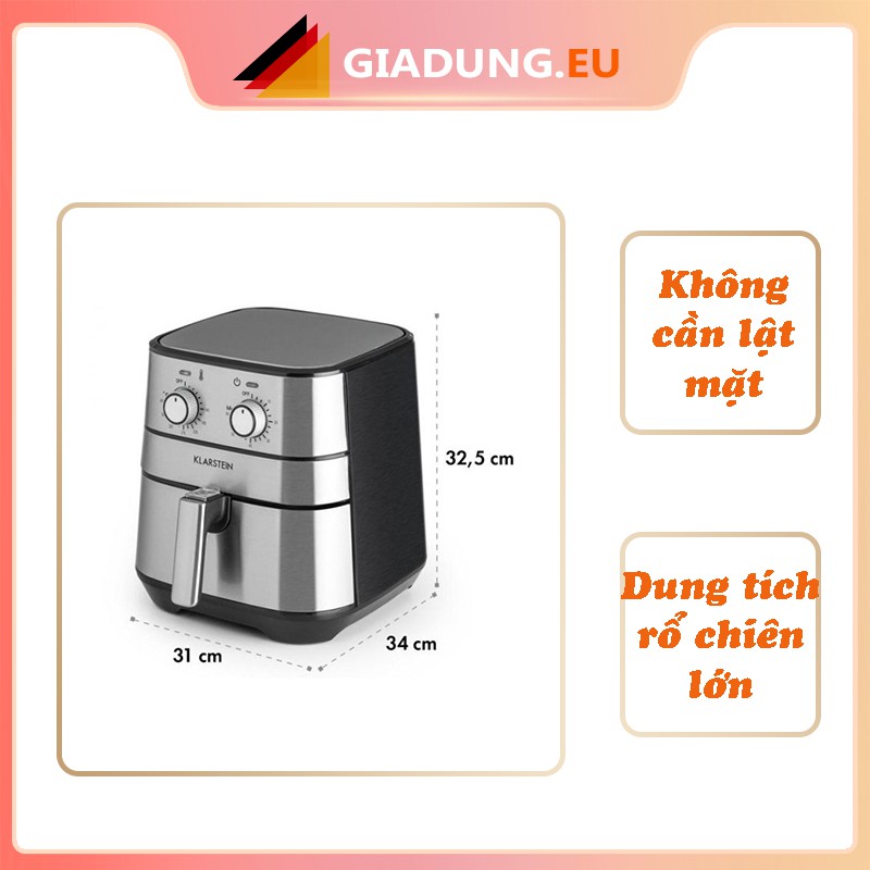 Nồi chiên không dầu Klarstein XXL 5,4 lít điều khiển cơ