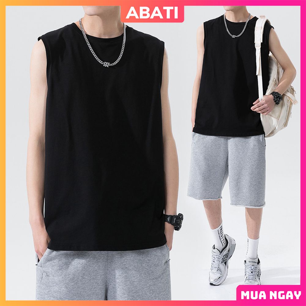 Áo tanktop thun ba lỗ nam nữ sát lách form rộng big size unisex ABATI Áo ba lỗ nam nữ kiểu dáng thể thao