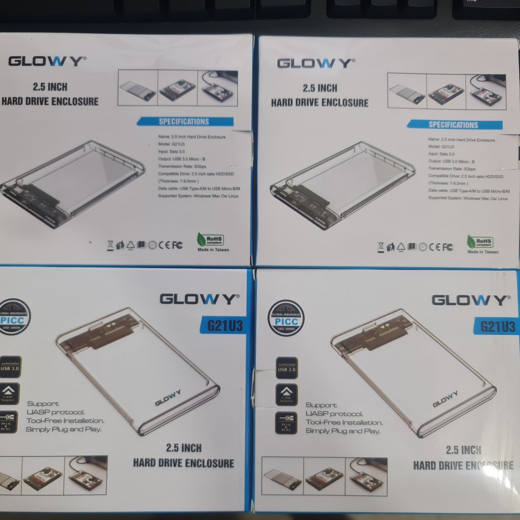 Box ổ cứng gắn ngoài GLOWY chân USB  - Biến SSD HDD của bạn thành ổ cứng gắn ngoài