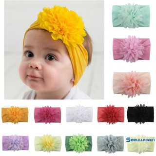 Băng đô turban thun đính hoa cho bé