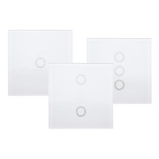 Aodu 433MHz White 1 2 3 Channel 86 Wall Touch Remote Control Switch Wireless RF Transmitter Tempered