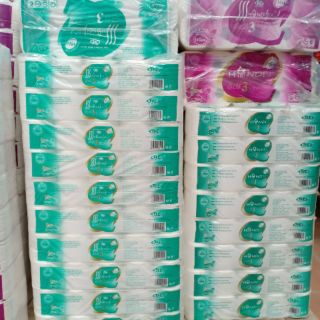 Giấy vệ sinh hà nội có lõi màu tím và không lõi màu xanh