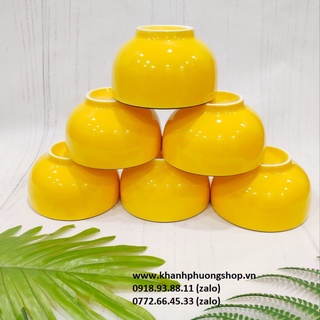 Bộ 6 chén sứ vàng - chén sứ vàng