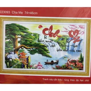 Tranh thêu chữ thập Cha Mẹ 223093 kt 74x46cm
