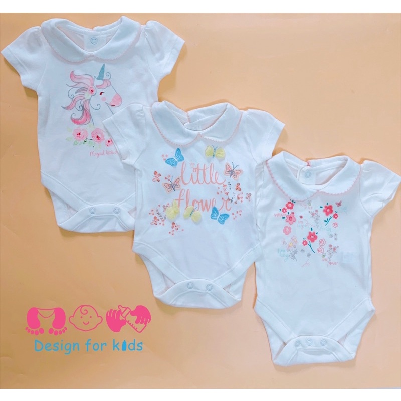 Body chip cộc tay cổ sen siêu xinh hãng George xuất dư cho bé gái