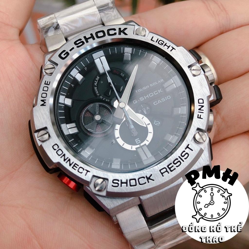 Đồng hồ đeo tay nam, đồng hồ thể thao GST-B100 màu đen số trắng kích thước 58,1mm x 53,8mm x 14,1mm | BigBuy360 - bigbuy360.vn