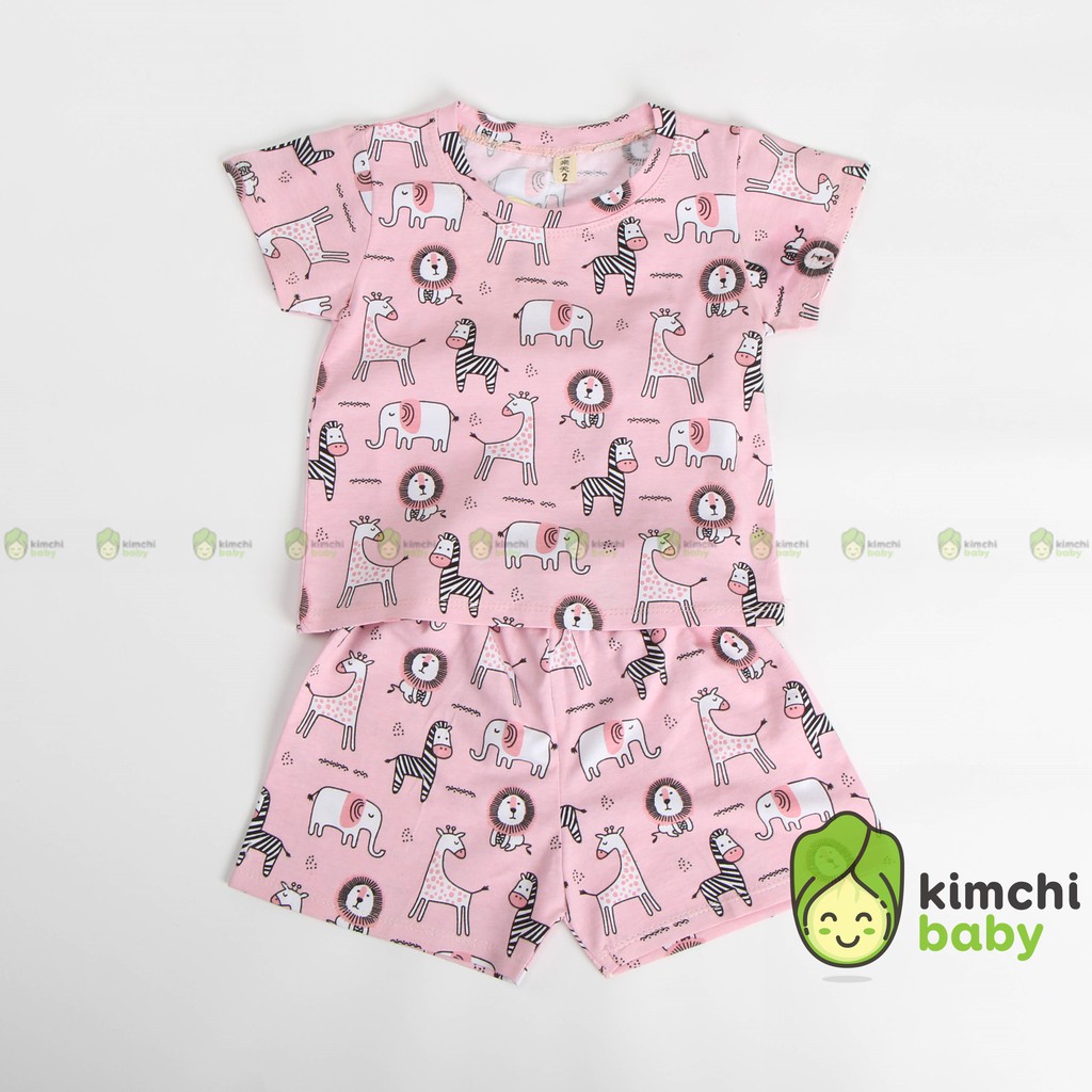 Đồ Bộ Bé Gái Vải Cotton Co Giãn 4 Chiều Họa Tiết Dễ Thương, Bộ Cộc Tay Cho Bé Mặc Nhà Mùa Hè BBG2101