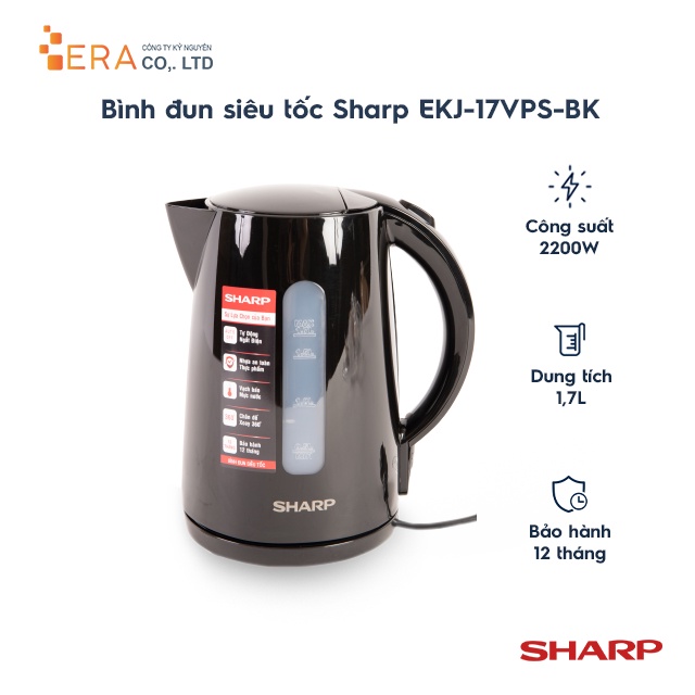 [Mã ELHADEV giảm 4% đơn 300K] Bình siêu tốc Sharp 1.7L EKJ-17VPS