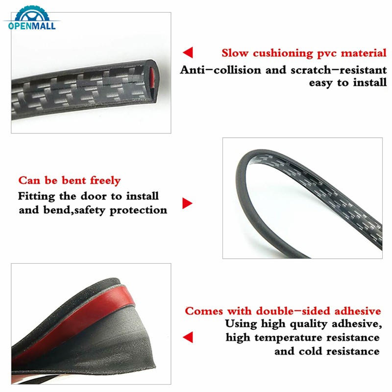 Dải bảo vệ chống xước cửa ô tô hoạ tiết sợi carbon dài 5m