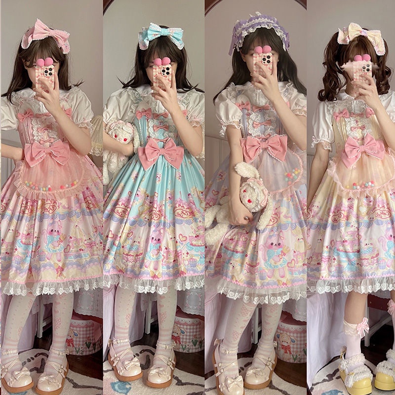 Đầm Hai Dây Phong Cách Lolita Dễ Thương Dành Cho Nữ