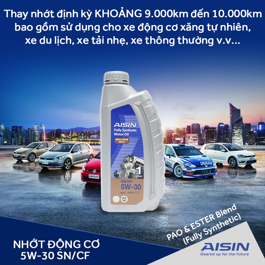 Nhớt Động Cơ AISIN ESEN0531P 5W30 SN / CF Pao &amp; Ester Blend 1L Nhập Khẩu Chính Hãng