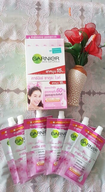 6 Gói Kem Dưỡng Trắng Da Chống Nắng Garnier Skin Naturals Thái Lan (chính hãng)