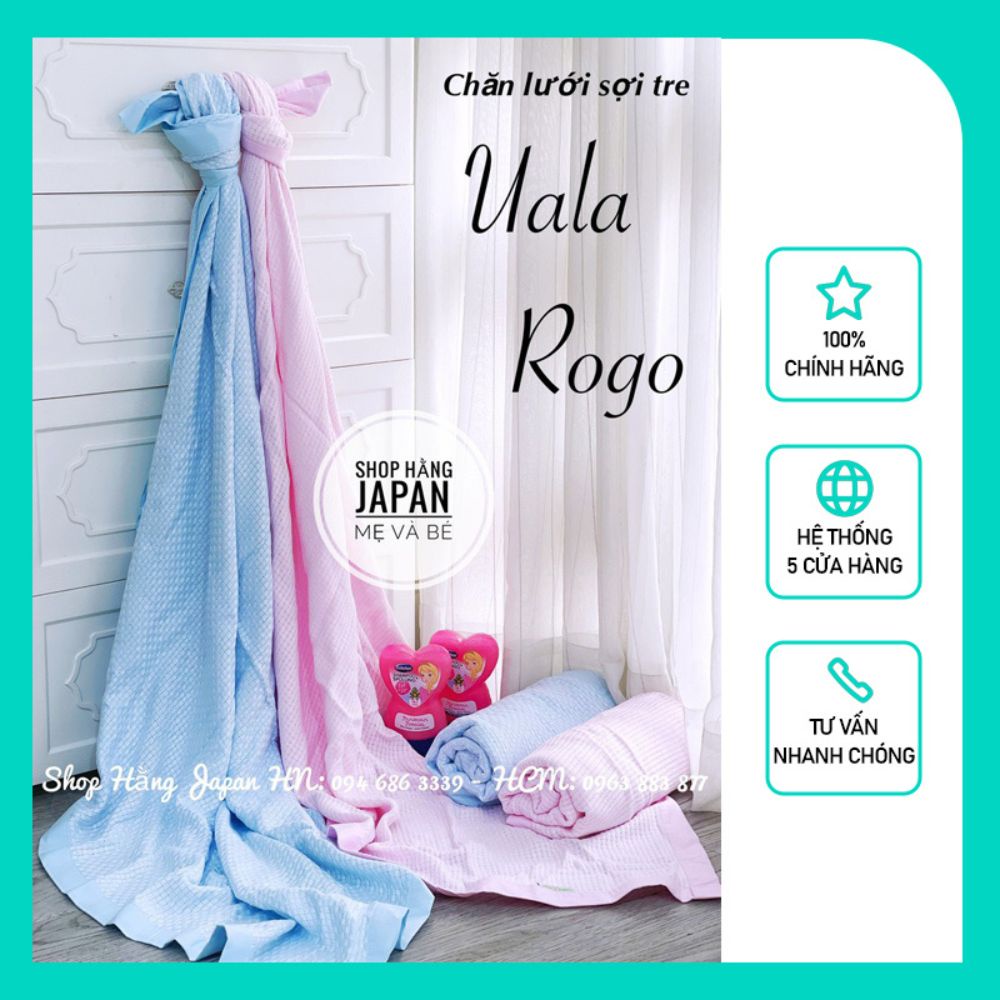 Chăn lưới Uala &amp; Rogo sợi tre cao cấp an toàn cho bé kích thước 105 x 120cm