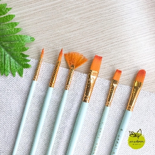Bộ Set 6 Cọ Vẽ Tranh, Tô Tượng, Tô Màu Nhiều Cỡ | Giao Màu Ngẫu Nhiên