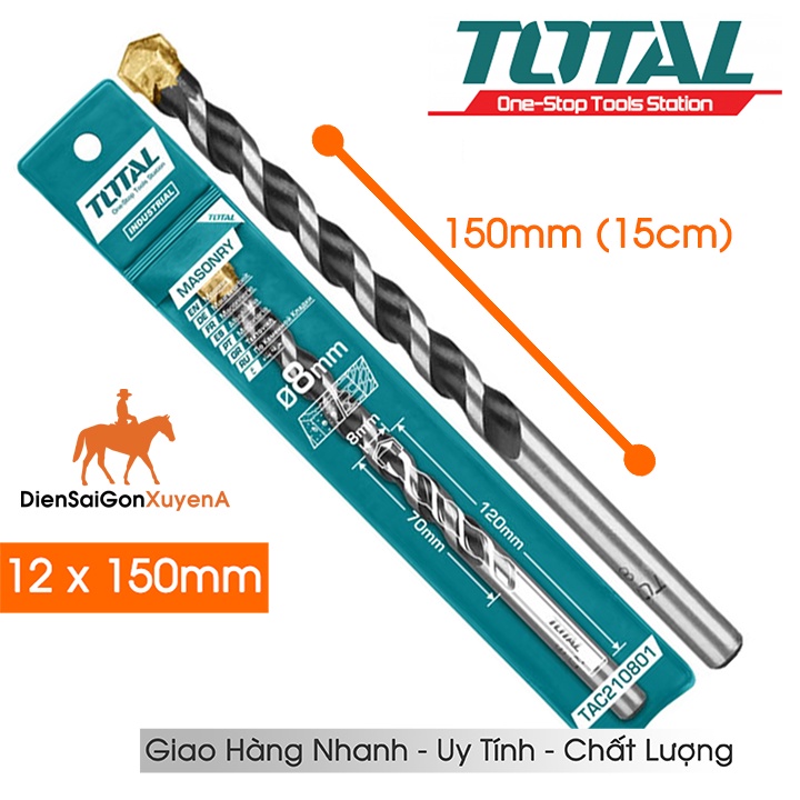 TOTAL Mũi Khoan Bê Tông Đuôi Trơn 6 li, 8 li, 10 li, 12 li, 16 li, mũi khoan tường TOTAL - Điện Sài Gòn Xuyên Á