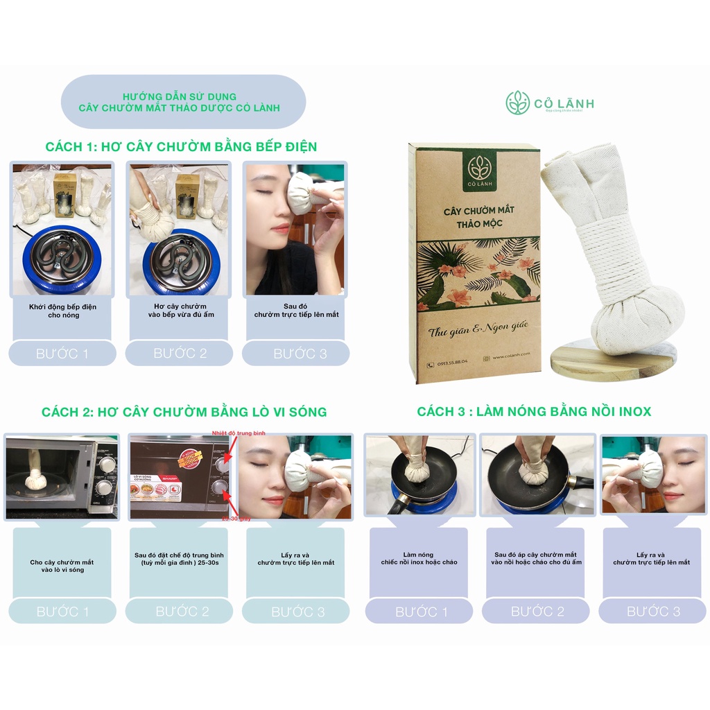 Cây chườm mắt thảo dược Cỏ lành giúp giảm sưng bụp mắt, mỏi mệt cho mắt. Dạng cây 200gr