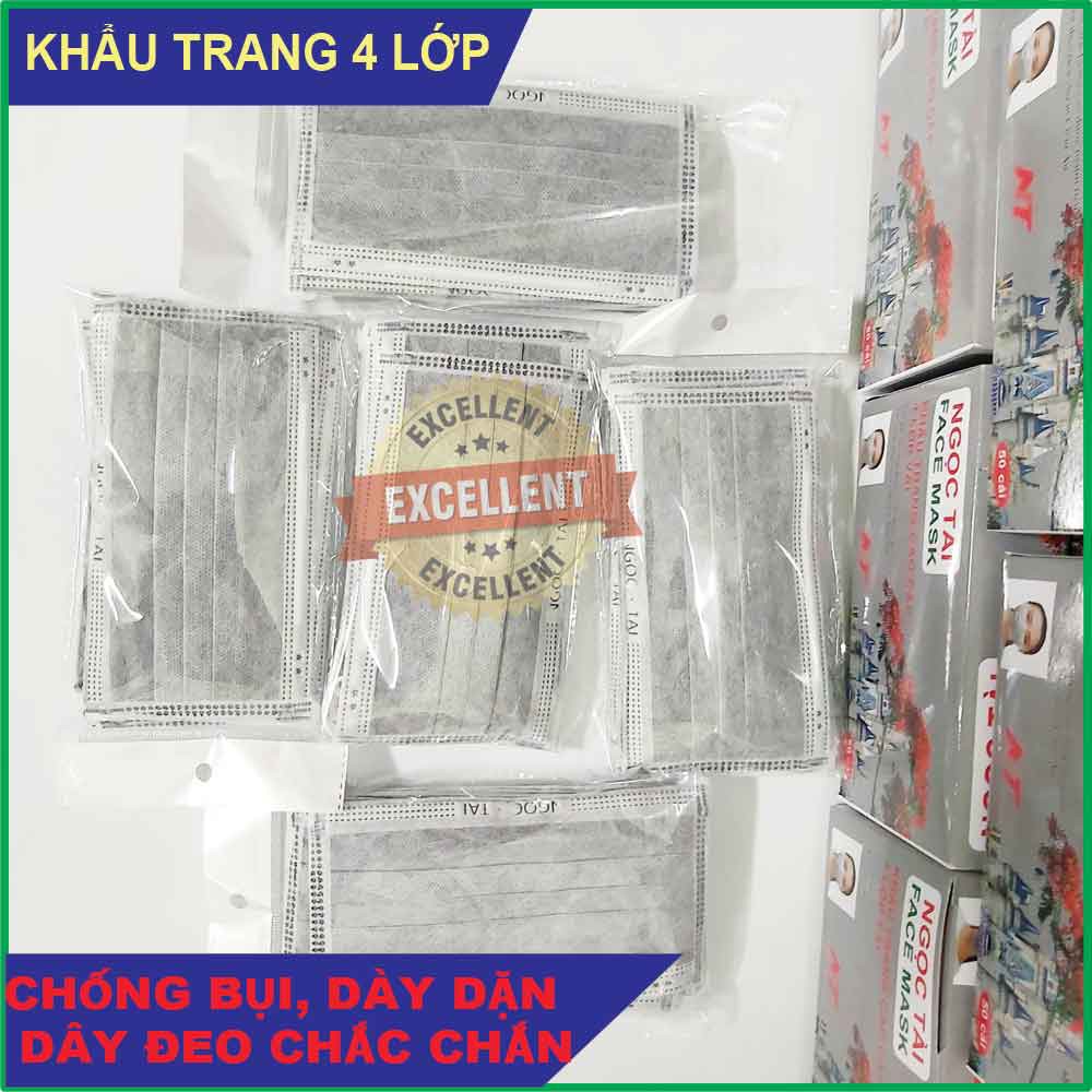 Hộp 50 Cái Khẩu Trang Y Tế 4 Lớp Than Hoạt Tính Kiểm Duyệt Y Tế-Giấy Tờ Đi Đường Đầy Đủ-Cho Kiểm Tra Hàng Trước Khi Nhận | BigBuy360 - bigbuy360.vn
