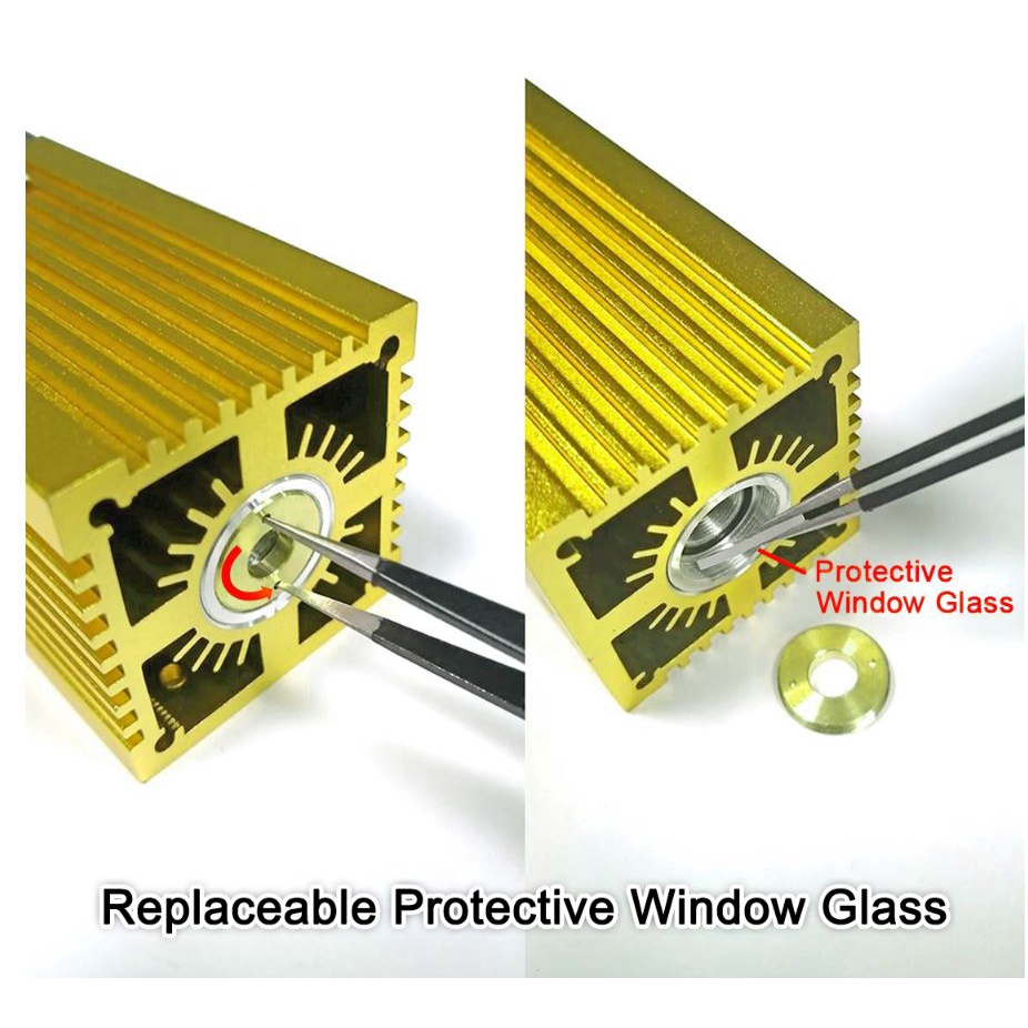 Đầu khắc laser Diode 40W, 450nm , khắc được inox, cắt gỗ MDF 5mm