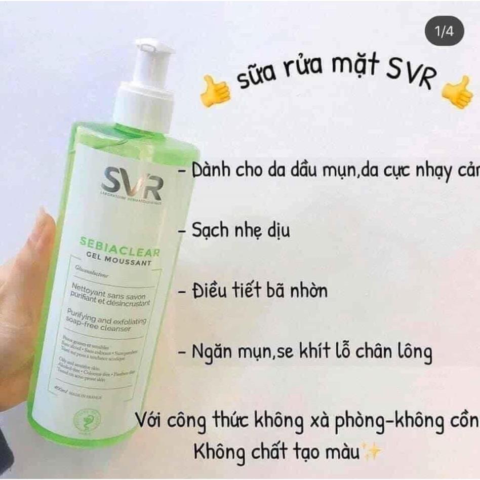 Sữa Rửa Mặt SVR Gel Moussant Cho Da Dầu Mụn &amp; Da Nhạy Cảm