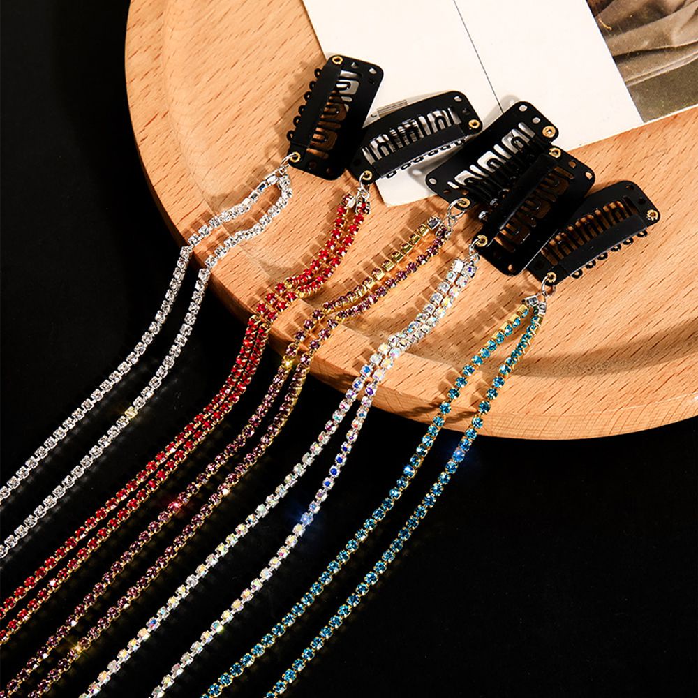 Dây Cột Tóc Bản Lớn Đính Đá Lấp Lánh Nhiều Màu Sắc Thời Trang