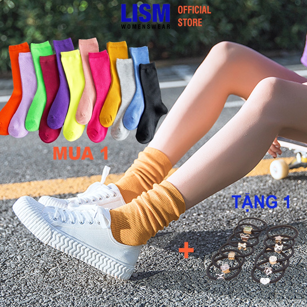 Tất cổ cao vớ nữ cổ cao nhún cute hàn quốc dễ thương nhiều màu