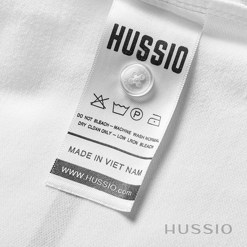Áo thun polo nam HUSSIO phối sọc ngang phong cách | BigBuy360 - bigbuy360.vn