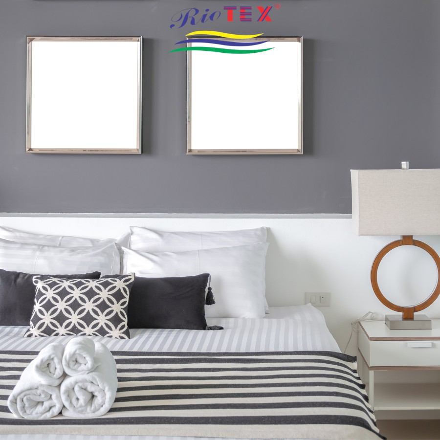 Bộ Drap Cotton Khách Sạn RIOTEX Trắng Sọc 3 Phân Kích Thước 1m/m2/m4/m6/m8/2m2