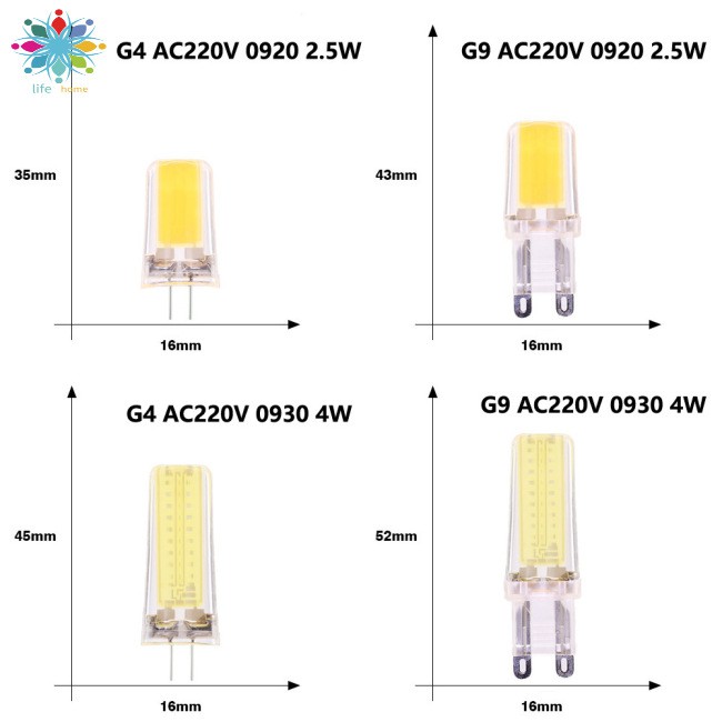 Bóng Đèn Led Cob G9 220v 4w / 2.5w Cho Đèn G4