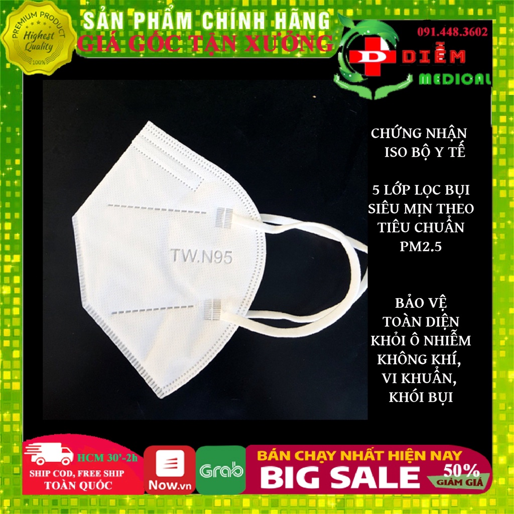 [CHÍNH HÃNG-1 Cái] Khẩu Trang N95 Có Van 5 Lớp Kháng Khuẩn Lọc Bụi Siêu Mịn PM2.5 face mask BN 1 cái