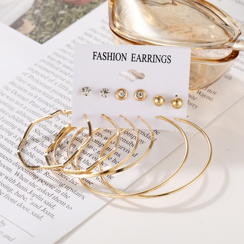 iF YOU Set 18 khuyên tai   mạ vàng đính ngọc trai giả thời trang cho nữ