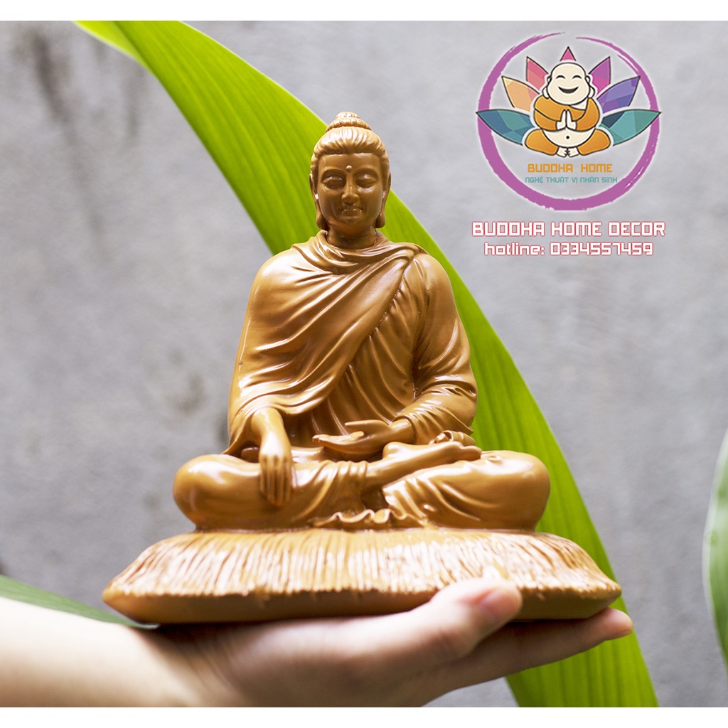 Tôn Tượng Bổn Sư 21 cm màu đất gốm phong thủy, thờ cúng