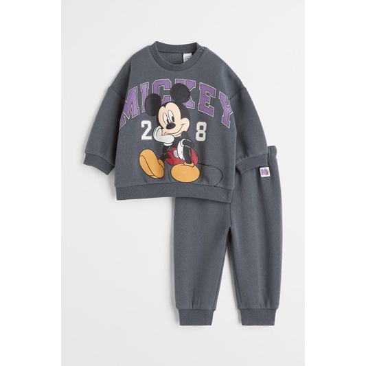 Bộ nỉ mickey xám bé trai vợt sale